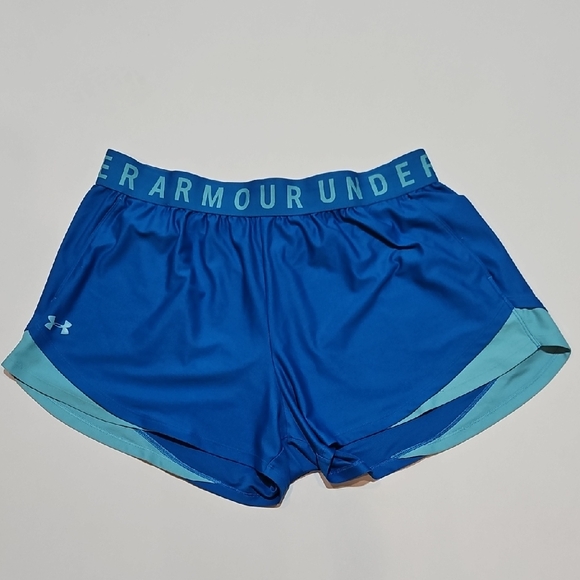 Under Armour Pants - Under Armour Women's Teal and Blue Athletic Shorts